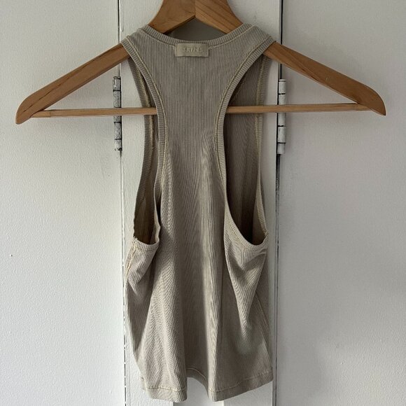 SKIMS Soft Lounge Ribbed Racer Back Tank Top - Taupe - Size S - Picture 2 of 4